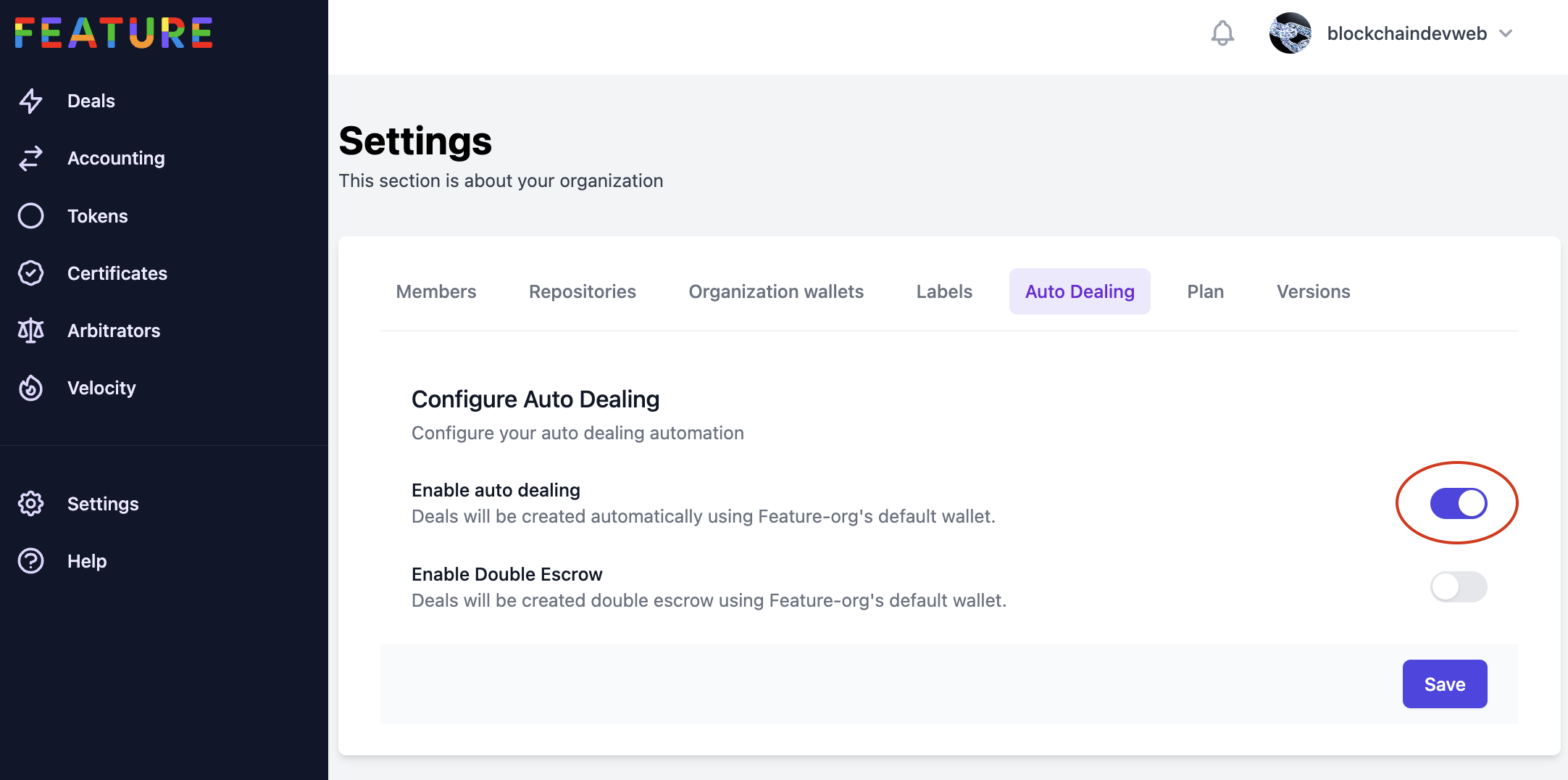 Enable auto dealing