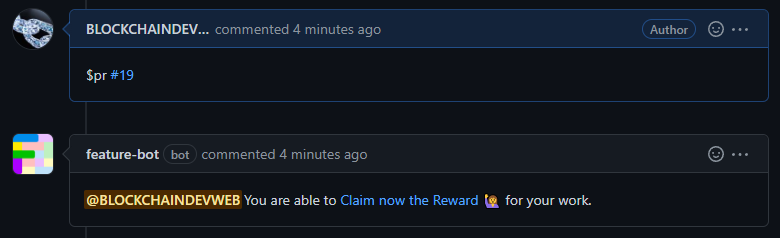 Linking a PR to claim